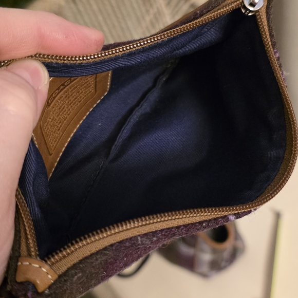 Coach Vintage Plaid Wool Wristlet with Leather Trim - Picture 4 of 4